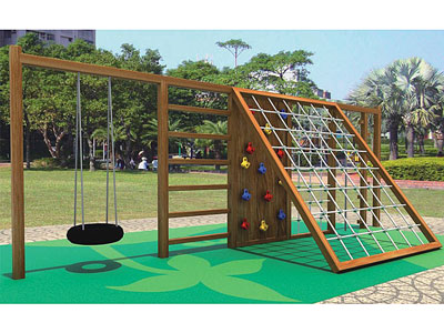 Barckyard Wooden Climbing Structure with Swing Set MP-023